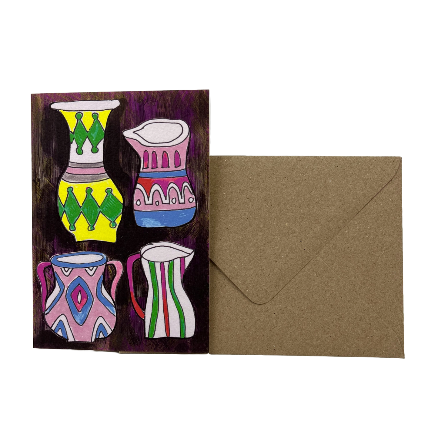 4 Mexican Vases Card